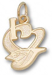 Toronto Blue Jays 10K Gold ''I Heart T'' Logo 1/2'' Pendant
