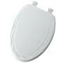 Mayfair 134EC-000 Designer Series Ivy Molded Wood Toilet Seat with Easy Clean Hinges, White, Elongated