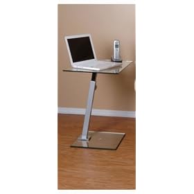 Tier One Designs T1D-117 Laptop Stand End Table Desk, Clear