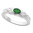 14K White Gold Tsavorite Ring