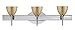 Besa Lighting 3SW-1758GF-CR Chrome Finish Bath Vanity with Gold Foil Glass
