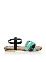 JULIE JULIE Sandalias planas (Negro / Verde)