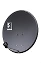 SL Hochwertiger 60 cm Satelliten-Offset-Spiegel (LNB-Halterung 40 mm, Gewinn 36 dB) anthrazit