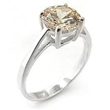 Women's Champagne Cubic Zirconia Ring, Size: 6-9 Sterling Silver .925