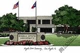 Angelo State University Rams NCAA 14 &acute; x 10 &acute; Limited Edition Lithograph ( Unframed ) - B0009RA4M8