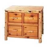 Fireside Lodge 17060 Traditional Cedar Log File Cabinet with Four Drawer