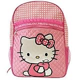 Sanrio Pink Satin Hello Kitty Large School Backpack with Polk a Dots