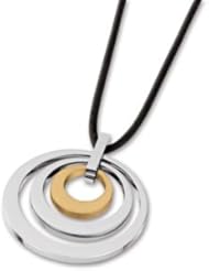 Amalfi™ Stainless Steel Circle Pendant on 17" Black Cord