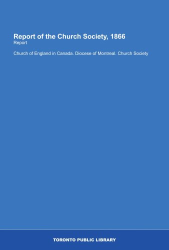 Report of the Church Society, 1866