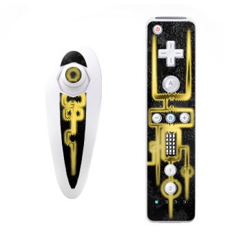 Golden Twilight Design Nintendo Wii Nunchuk + Remote Controller Protector Skin Decal Sticker