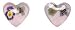 Sterling Silver Pink Heart with Actual Mini Flowers Post Earrings