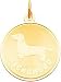 dachshund35 - 14K Gold Dachshund Disc Charm
