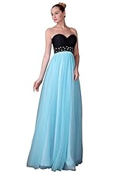 Strapless Chiffon/Tulle Sequined Belted Beaded Evening Dress/Party Dress 