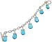 Blue Topaz Briolette Bracelet w/Diamond Toggle .04cttw