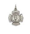 St. Florian Sterling Silver Medal,20"steel Necklace Chain