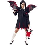 Very Bat Girl - Fun Halloween Fright Costume for Women! (Does not include stockings or shoes)