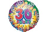 30th Birthday Ribbons and Candles Single Age Balloon Gift