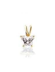 14k Yellow Gold April Birthstone Bfly Butterfly Pendant