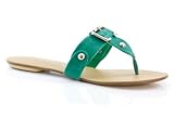 IMAGE OF Unze Casual Slippers - L15175-Green Suede-6.0