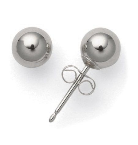 14k White Gold 5mm Ball Earrings
