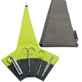 Rubis 4 Piece Manicure Set in Gray Neoprene Pouch with Lime Lining and Stitching