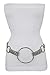 TFJ Women Fashion Silver Metal Chain Belt Hip Waist Big Round Ring Charm Buckle XS S M