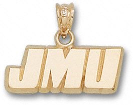 James Madison Dukes Solid 10K Gold ''JMU'' 1/4'' Pendant
