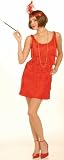 Womens Sexy Adult 1920s Costume 20s Dancer Flapper Girl Party Outfit Red Fringe Dress