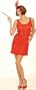 Womens Sexy Adult 1920s Costume 20s Dancer Flapper Girl Party Outfit Red Fringe Dress