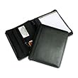 Leather Multi-Ring Zippered Portfolio, Two-Part, 1 Cap, 11 x 13-1/2, Black