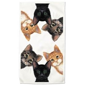 Peeping Toms CAT Cats Kitten Set 2 Dish Kitchen Towels by Fiddler's