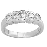 .75Ct. 14K. White Gold Round Diamond Anniversary Ring