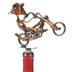 Dog Motorcycle Wine Stopper Spoonies by Richard Kolb