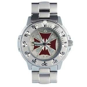 Click here to buy Biker Watch, Iron Cross w Bones, SS Case, Bezel & Band by RAM Instrument.