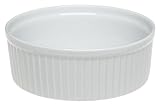 Pillivuyt Porcelain 8-Cup, 8-1/4-Inch Classic Pleated Souffle Dish