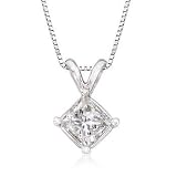 1.00 Carat Princess-Cut Diamond Pendant In 14kt White Gold. 18