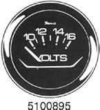 FARIA CORAL SERIES MARINE INSTRUMENTS VOLTMETERDescription: 10-16 volts DC. Indicates full battery range