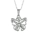 14K White Gold Diamond Butterfly Charm w/ French Rope - 18''