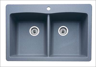 Diamond Double Bowl - Drop In- Metallic Gray - 511-603