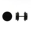 BLACK ANODIZED STAINLESS STEEL FAKE PLUGS - 16 G EAR WIRE - 00G FAKE PART - SOLD AS A PAIR