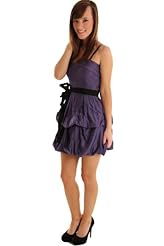 Bubble Dress Belted Tiered Polyester/Spandex Party Dress 