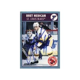 Bret Hedican, St. Louis Blues, 1992 Score Top Prospect Autographed Card