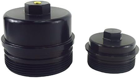 2003-2007 Ford 6.0L Powerstroke Black Aluminum Oil And Upper Fuel Filter Cap