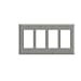 Leviton 80412-GY 4-Gang Decora/GFCI Device Decora Wallplate, Standard Size, Thermoset, Device Mount, Gray