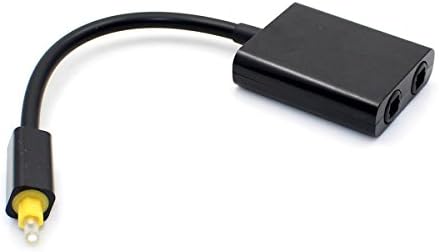 igloon Toslink Digital Optical Audio Splitter Adapter Cable, One Inputs to Two Output - Black