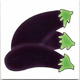 FRUITS-VEGETBLES-TRIVETS-WALL PLAQUES-EGGPLANT TILE by Besheer Art Tile, Bedford, New Hampshire, U.S.A.
