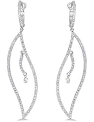 14K White Gold Diamond Dashing Diamonds Earrings
