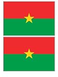 2 Burkina Faso Flag Stickers Decal Bumper Window Laptop Phone Auto Boat Wall