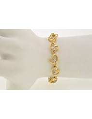 14K Yellow Gold Diamond Heart Bracelet