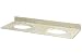 Pegasus PE62682 61-Inch Granite Vanity Top with Double White Bowls and 8-Inch Spread, Beige